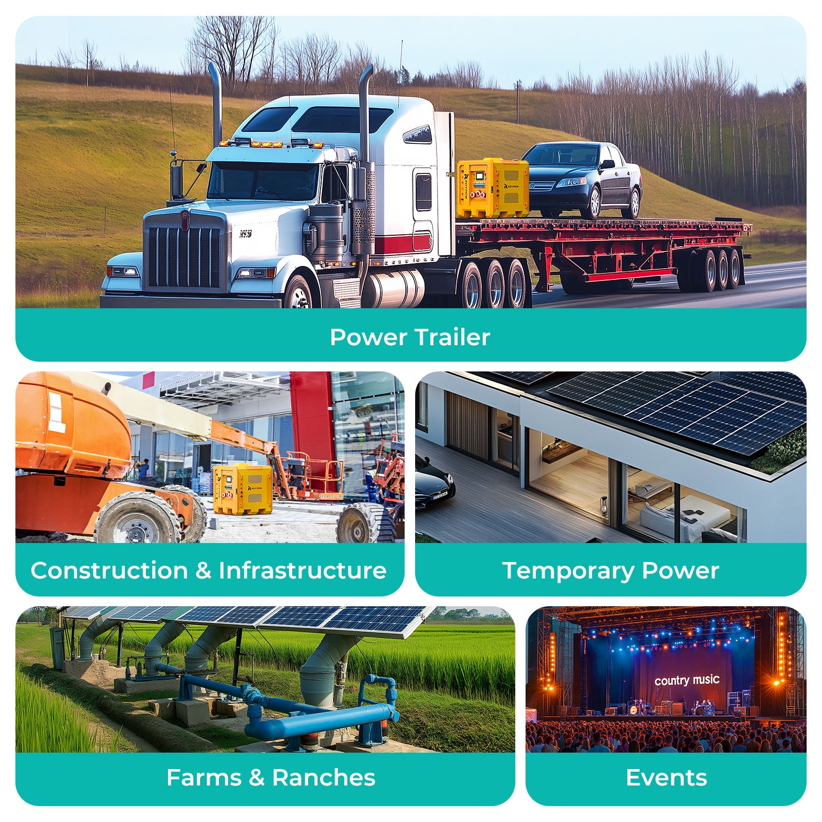 RoyPow LiFepo4 Battery Mobile Hybrid ESS Solution EU Standards