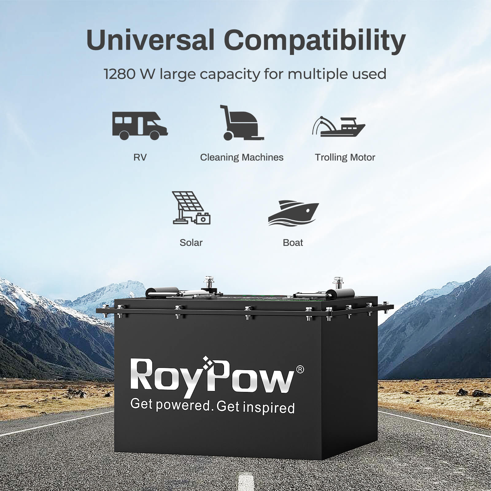 RoyPow S2480-H 24V 80AH LiFePO4 deep cycle rechargeable battery