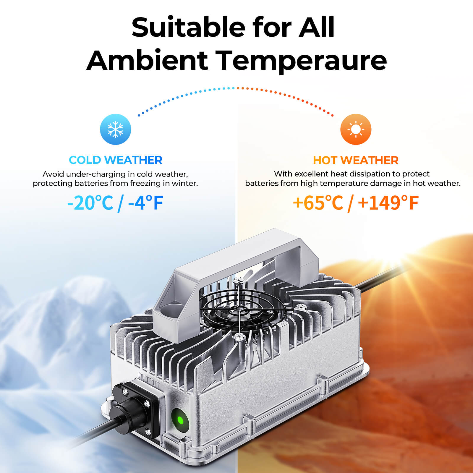 ROYPOW E8-14V30A LiFePO4 Battery charger