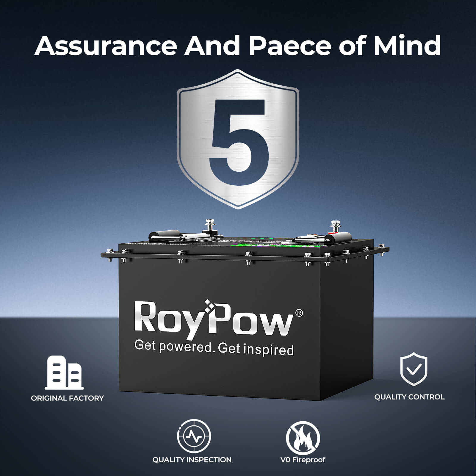 RoyPow S2480-H 24V 80AH LiFePO4 deep cycle rechargeable battery