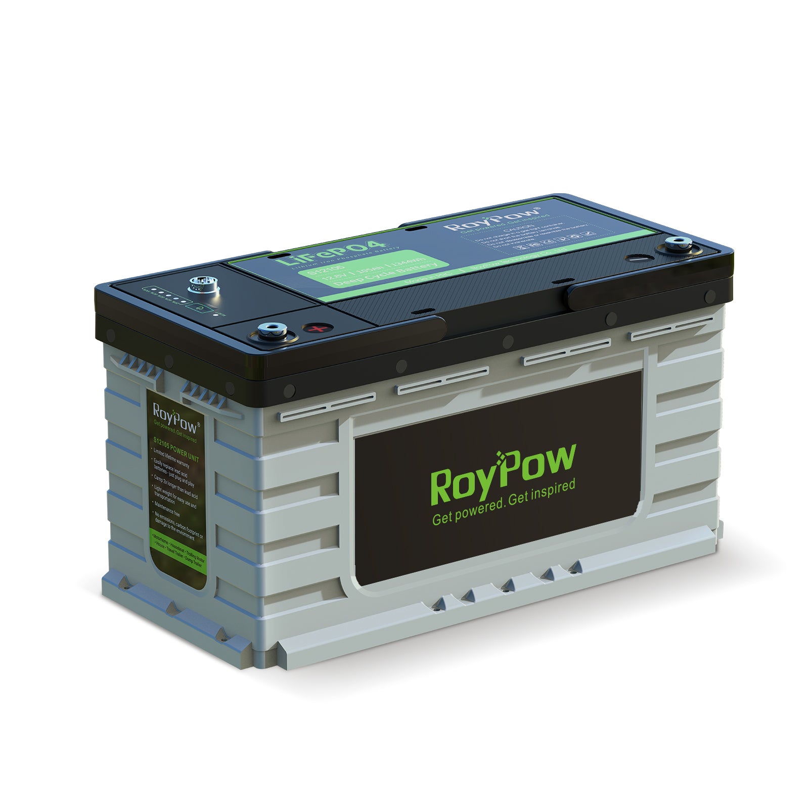 RoyPow 12V 105AH LiFePO4 deep cycle rechargeable battery