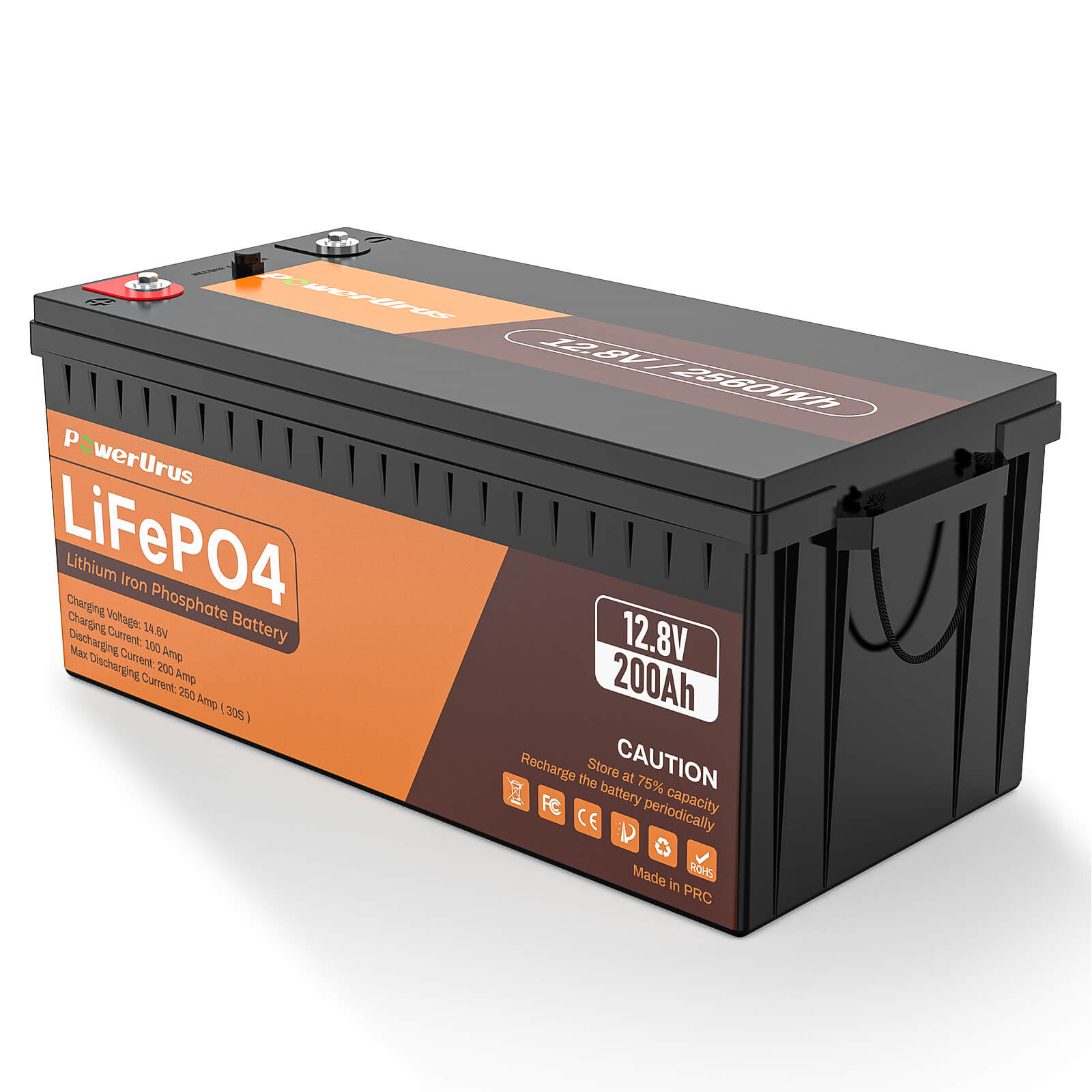 PowerUrus 12V-200AH LiFePO4 Deep Cycle Rechargeable Battery