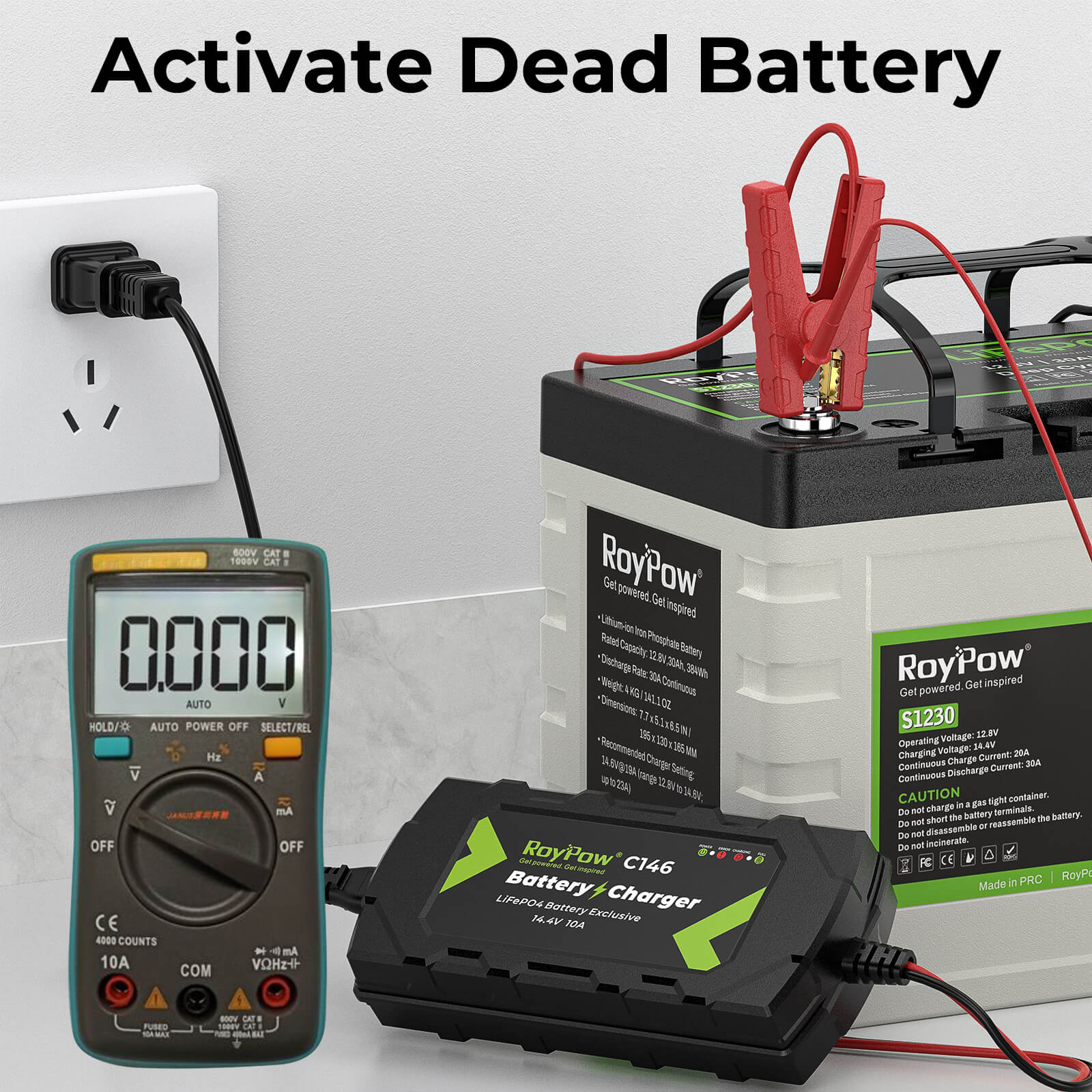 RoyPow 14.4V-10A C146 LiFePO4 Battery charger