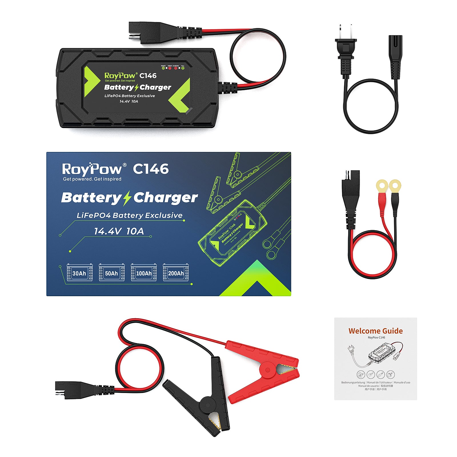 RoyPow 14.4V-10A C146 LiFePO4 Battery charger