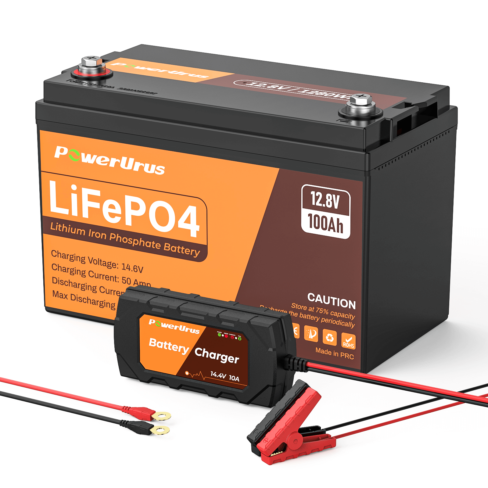 PowerUrus 12V-100AH LiFePO4 Deep Cycle Rechargeable Battery