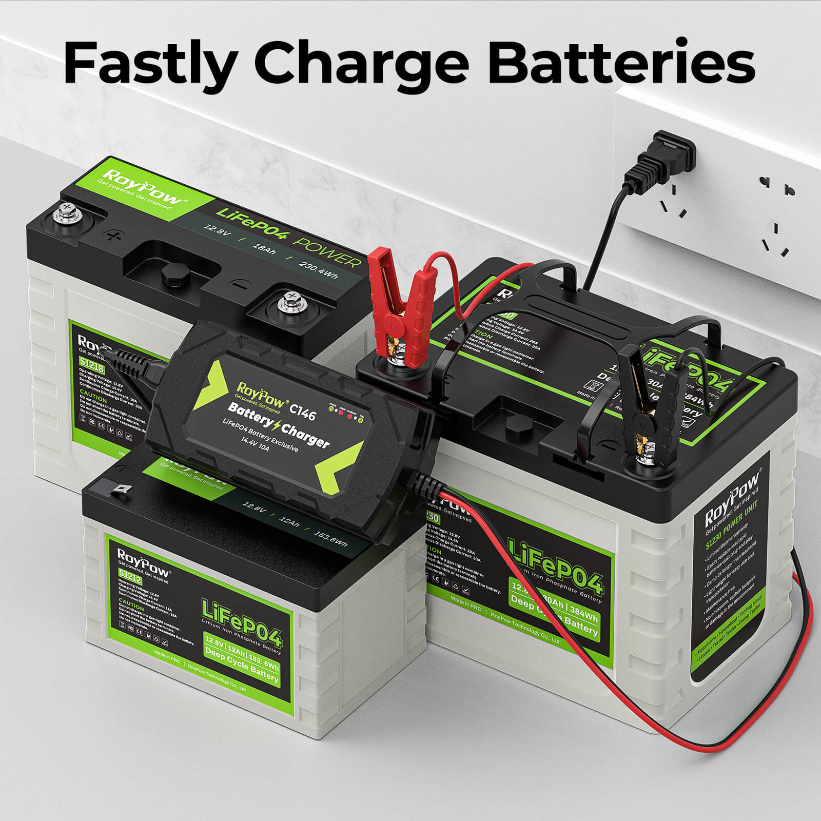 RoyPow 14.4V-10A C146B LiFePO4 Battery charger