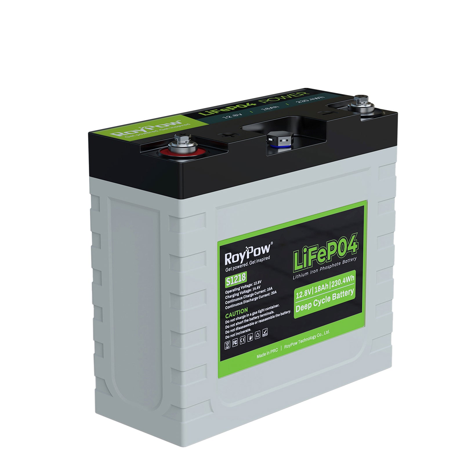 RoyPow 12V 18AH lithium iron phosphate (LiFePO4) deep cycle rechargeable battery